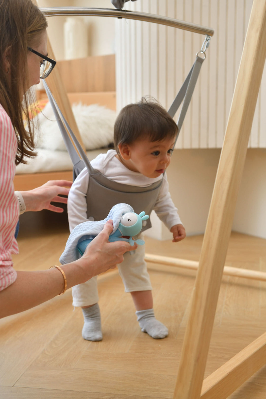 Tulip Foldable Baby Bouncer with Safety Harness | Lightweight & Portable Infant Seat