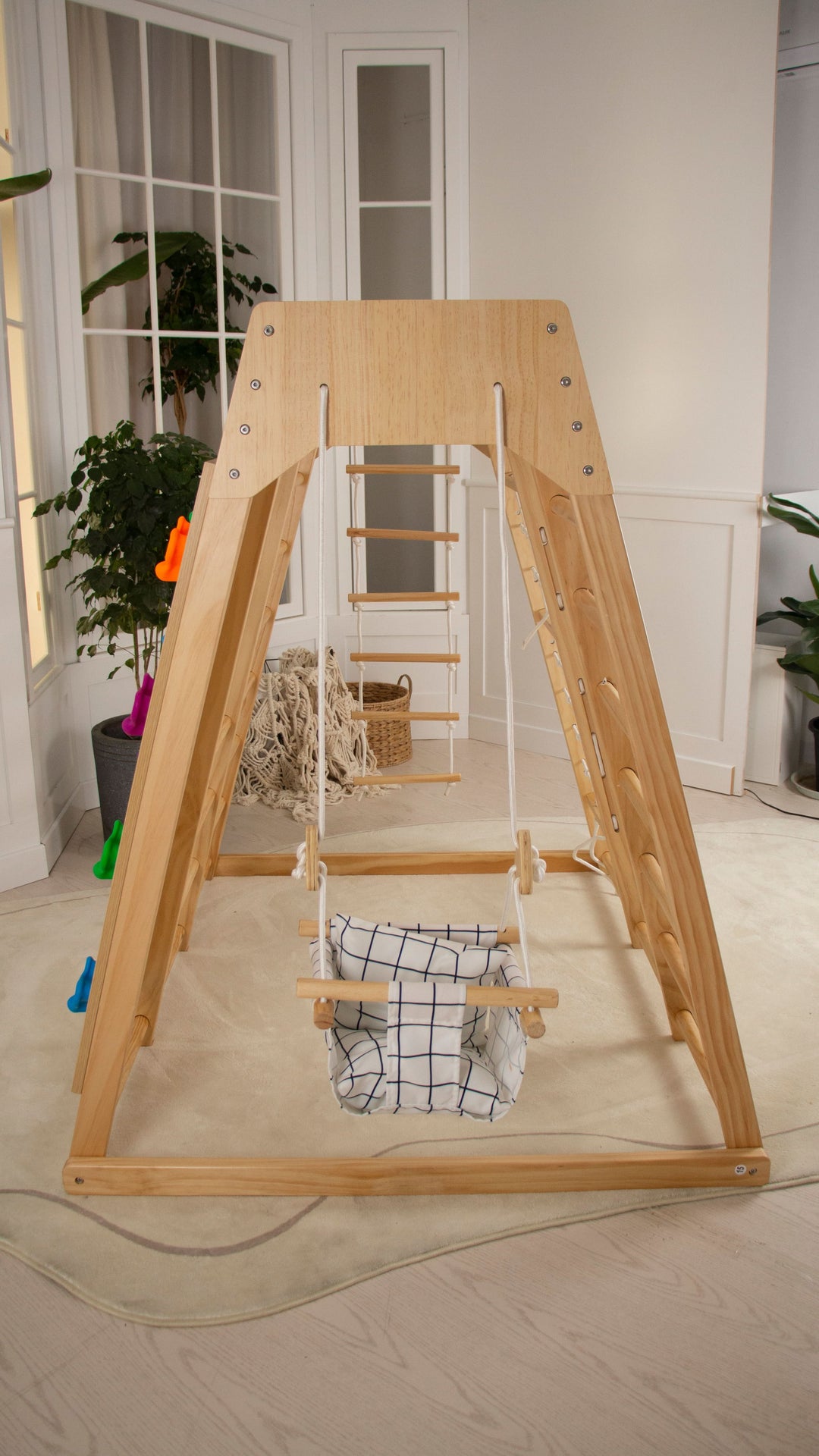Indoor Baby Swing Seat | Soft Cotton Toddler Hammock for All Swingsets (Frame Not Included)