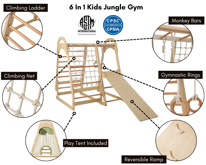 6 in 1 Kids Jungle Gym Playset