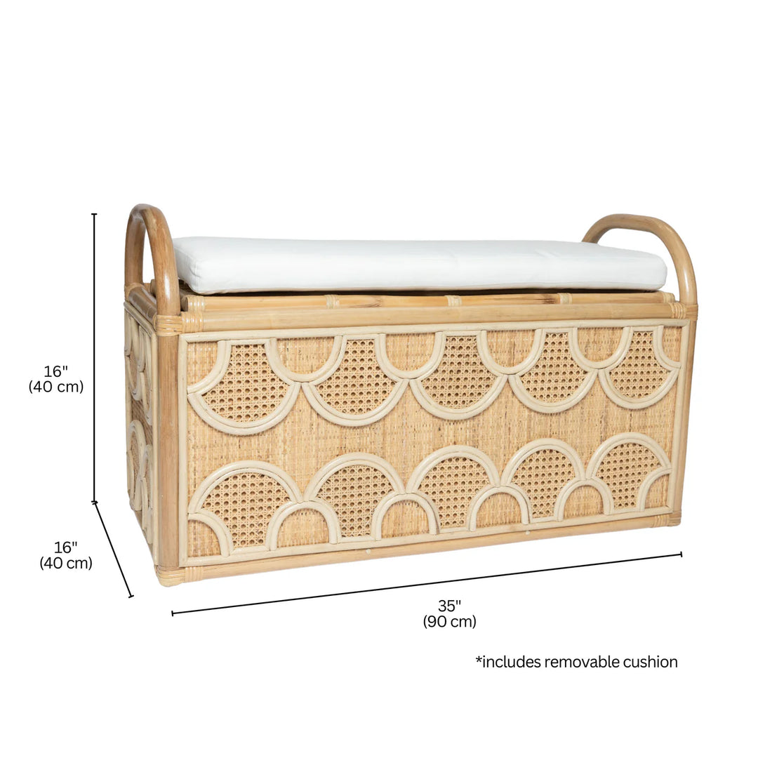 Rattan Storage Bench